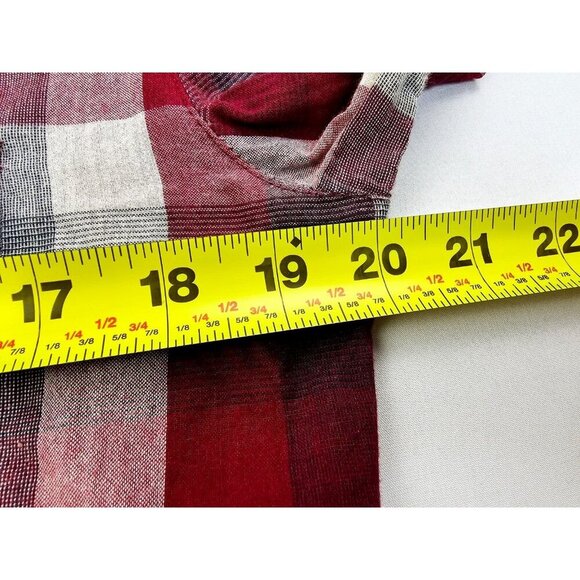 Salt Valley Size Small Mens Marron White Gray Check Pearl Snap Logo Cotton Shirt - Picture 2 of 11